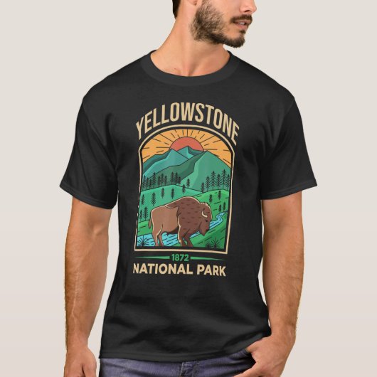 Yellowstone Us National Park Bison 1 T-shirt (Voorkant)