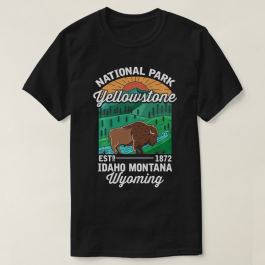Yellowstone US National Park Bison Buffalo  T-shirt (Design voorkant)