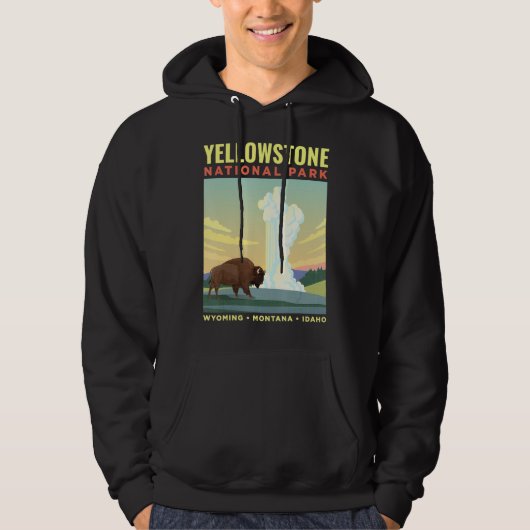 Yellowstone Us National Park Bison  Hoodie (Voorkant)