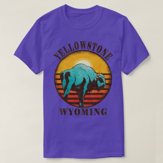 Yellowstone US National Park Wyoming Bizon Wandele T-shirt (Design voorkant)
