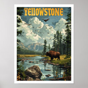 Yellowstone USA Classic Art Retro Vintage Reizen Poster