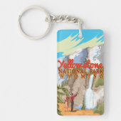 Yellowstone vintage poster sleutelhanger (Voorkant)