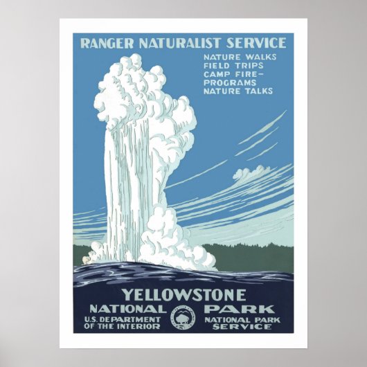 Yellowstone Vintage Travel Poster (Voorkant)