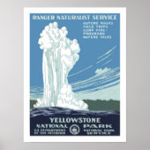 Yellowstone Vintage Travel Poster (Voorkant)