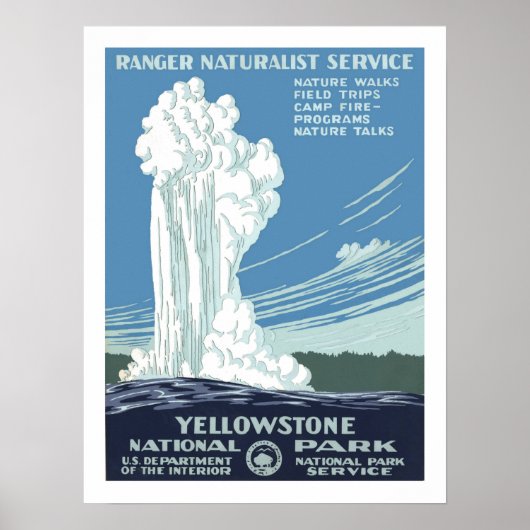 Yellowstone Vintage Travel Poster (Voorkant)