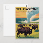 Yellowstone Vintage Travel Poster Briefkaart (Voorkant / Achterkant)