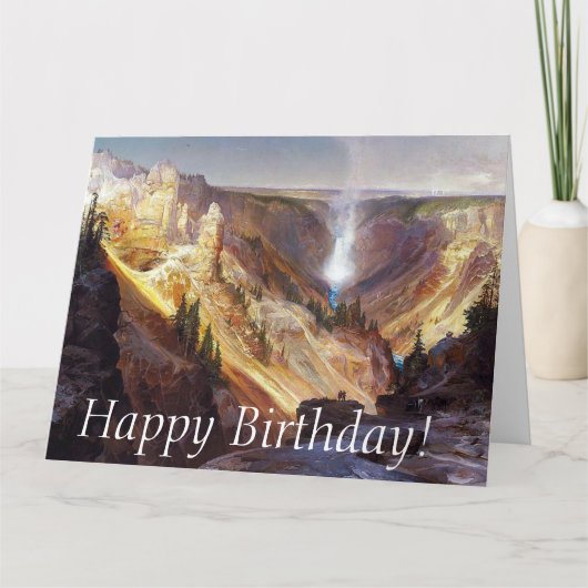 Yellowstone Waterfall Canyon Big Birthday Kaart (Voorkant)