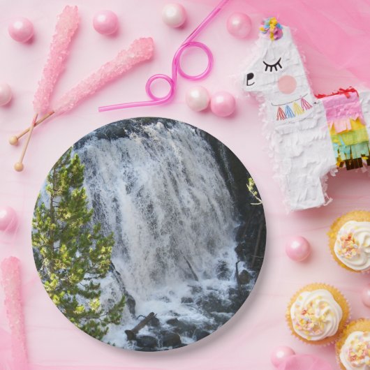 Yellowstone Waterfall Papieren Bordje (Feest)