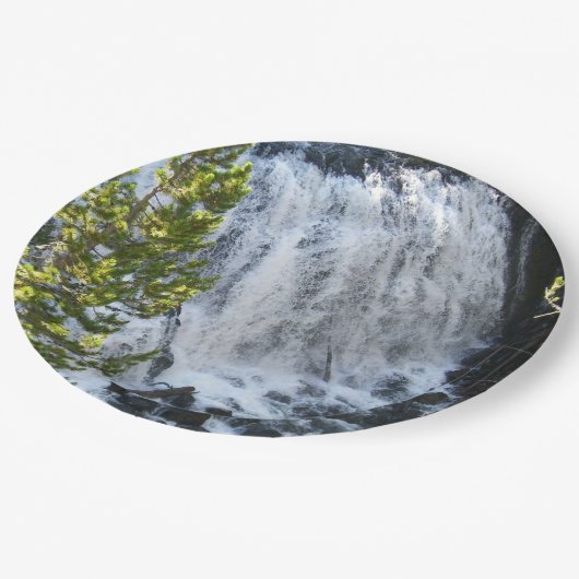 Yellowstone Waterfall Papieren Bordje (Gekanteld)