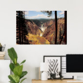 Yellowstone Waterfall Poster (Thuiskantoor)