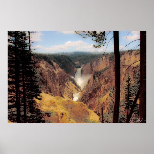 Yellowstone Waterfall Poster (Voorkant)