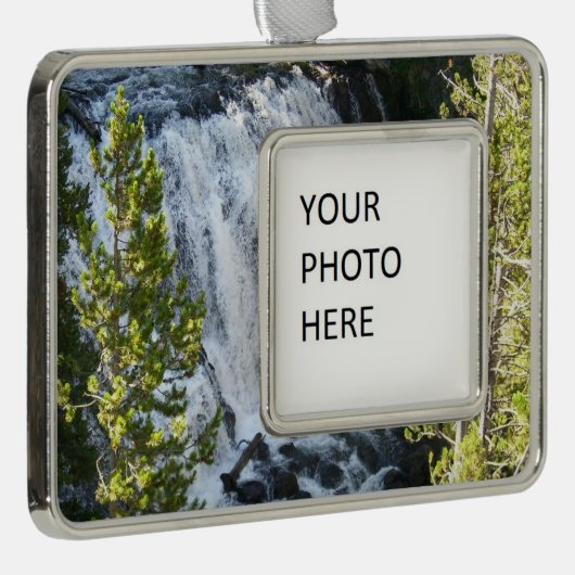 Yellowstone Waterfall Verzilverd Omlijst Ornament (Rechts)