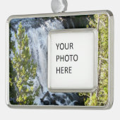 Yellowstone Waterfall Verzilverd Omlijst Ornament (Links)