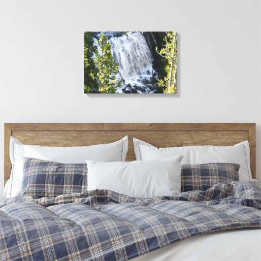 Yellowstone Waterval Canvas Afdruk (Insitu (Slaapkamer))