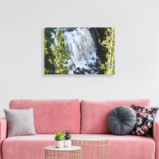 Yellowstone Waterval Canvas Afdruk (Insitu (Woonkamer))