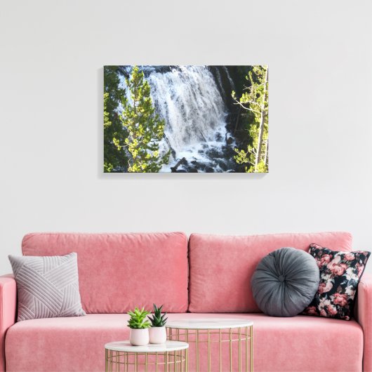 Yellowstone Waterval Canvas Afdruk (Insitu (Woonkamer))