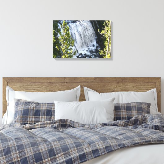 Yellowstone Waterval Canvas Afdruk (Insitu (Slaapkamer))