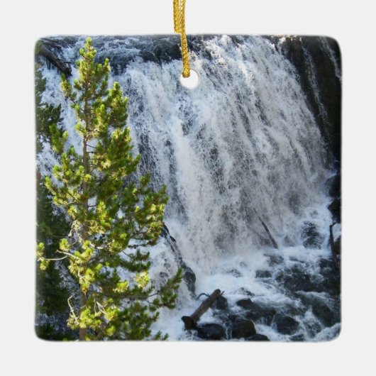 Yellowstone Waterval Keramisch Ornament (Voorkant)
