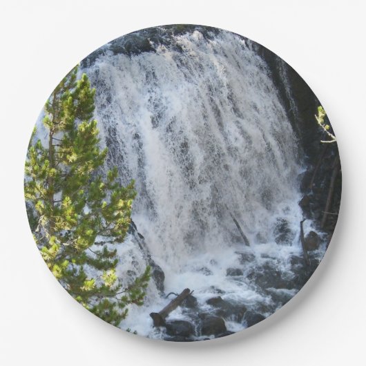 Yellowstone Waterval Papieren Bordje (Voorkant)