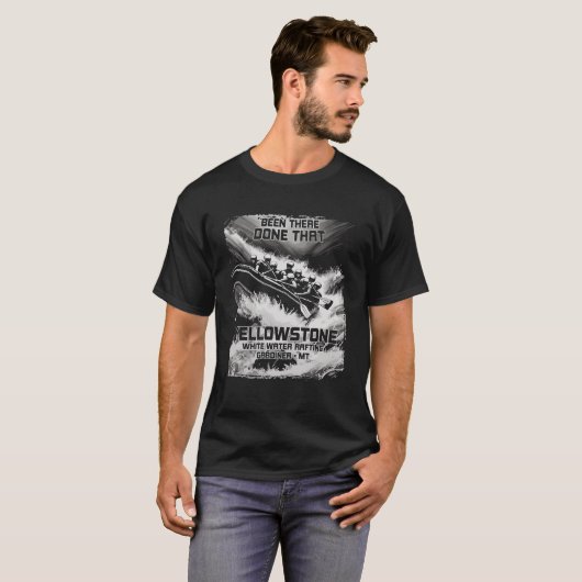 Yellowstone White Water Rafting River Rapids Monta T-shirt (Voorkant volledig)