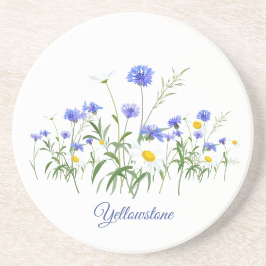Yellowstone Wilde bloemen Sandstone Onderzetter (Voorkant)