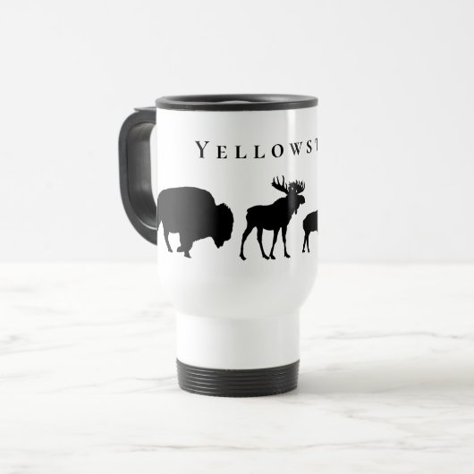 Yellowstone Wildlife Travel Mug Reisbeker (Voorkant links)