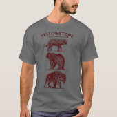 Yellowstone-wildlife vintage schets t-shirt (Voorkant)