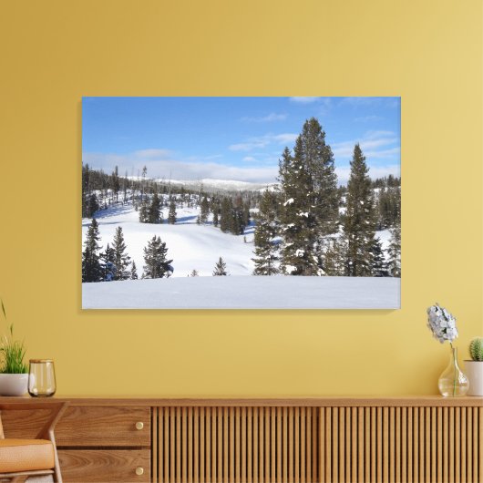 Yellowstone Winter Landscape Foto Canvas Afdruk (Insitu (Woonkamer))