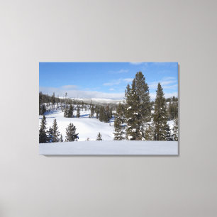 Yellowstone Winter Landscape Foto Canvas Afdruk