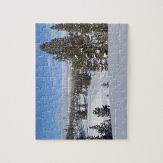 Yellowstone Winter Landscape Foto Legpuzzel (Verticaal)