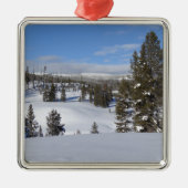 Yellowstone Winter Landscape Foto Metalen Ornament (Voorkant)