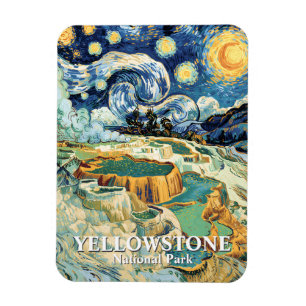 Yellowstone Winter Mammoth Hot Springs Van Gogh Magneet