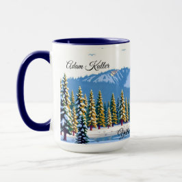 Yellowstone Winter Sneeuw Bedekte Pijnbomen Custom Mok
