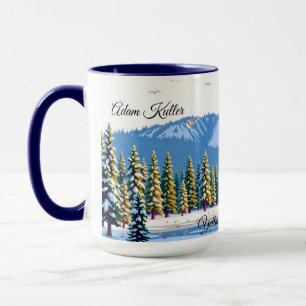 Yellowstone Winter Sneeuw Bedekte Pijnbomen Custom Mok