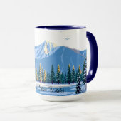Yellowstone Winter Sneeuw Bedekte Pijnbomen Custom Mok (Voorkant rechts)
