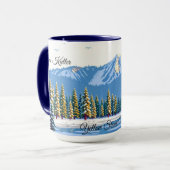Yellowstone Winter Sneeuw Bedekte Pijnbomen Custom Mok (Voorkant links)