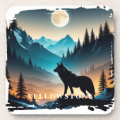 Yellowstone Wolf Beverage Coaster Bier Onderzetter (Voorkant)