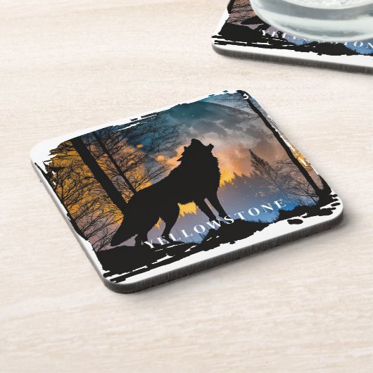 Yellowstone Wolf Beverage Coaster Bier Onderzetter (Linkerzijde)