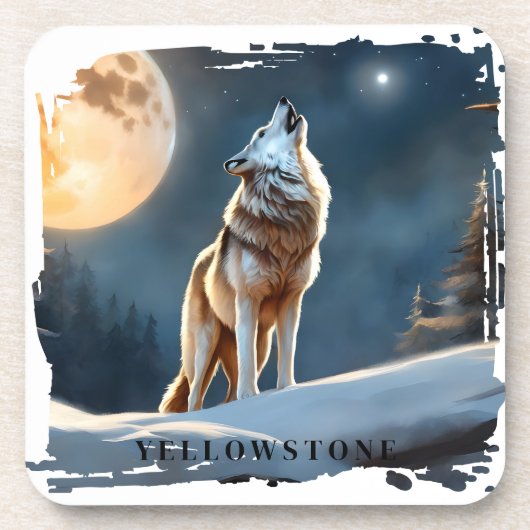Yellowstone Wolf Bier Onderzetter (Voorkant)