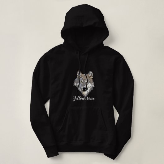 Yellowstone Wolf, bovengekookt overhemd, voor dame Hoodie (Design voorkant)