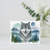 Yellowstone Wolf Briefkaart (Staand voorkant)