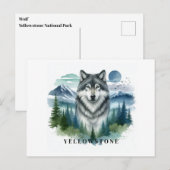 Yellowstone Wolf Briefkaart (Voorkant / Achterkant)