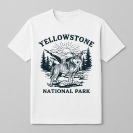 Yellowstone wolf en waterval t-shirt