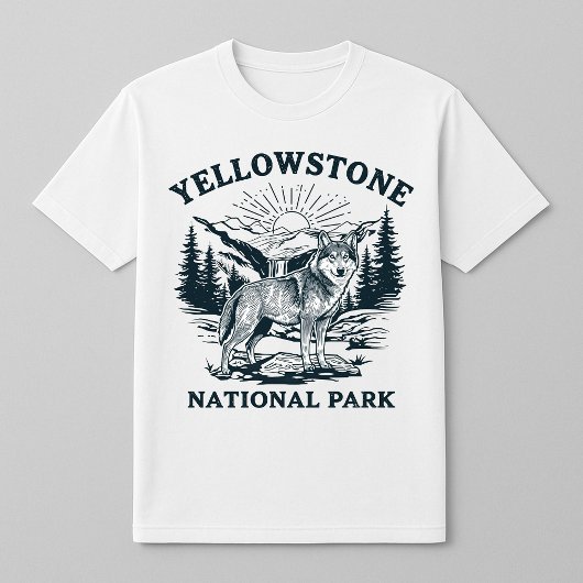 Yellowstone wolf en waterval t-shirt