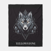 Yellowstone Wolf Fleece Deken (Voorkant)