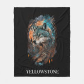 Yellowstone Wolf Fleece Deken (Voorkant)