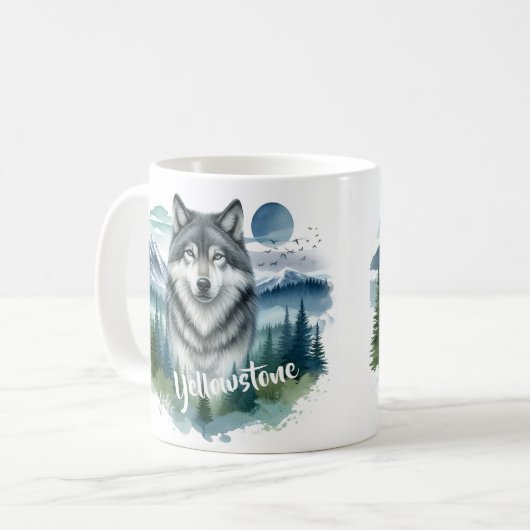 Yellowstone Wolf Koffiemok (Voorkant links)