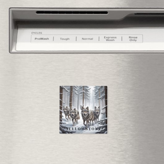 Yellowstone Wolf Magnet (Insitu (Vaatwasser))