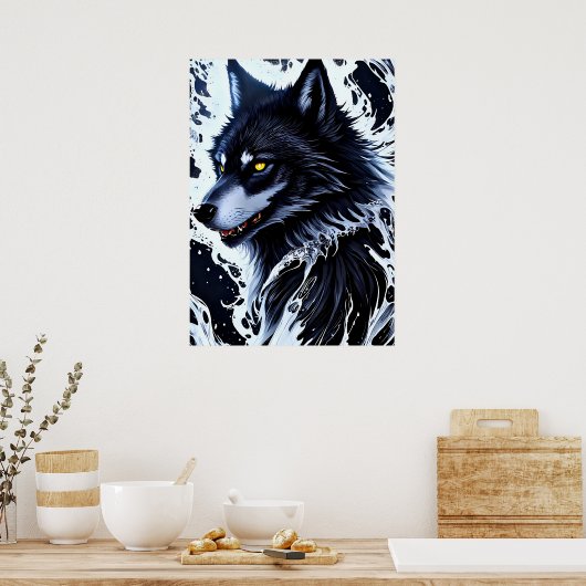 Yellowstone Wolf Poster Kunst (Keuken)