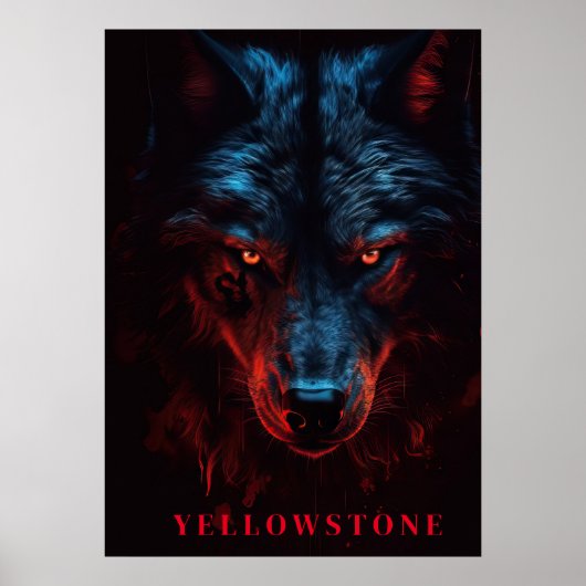 Yellowstone Wolf Poster Kunst (Voorkant)